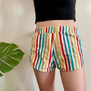 Rainbow striped shorts from O-MIGHTY